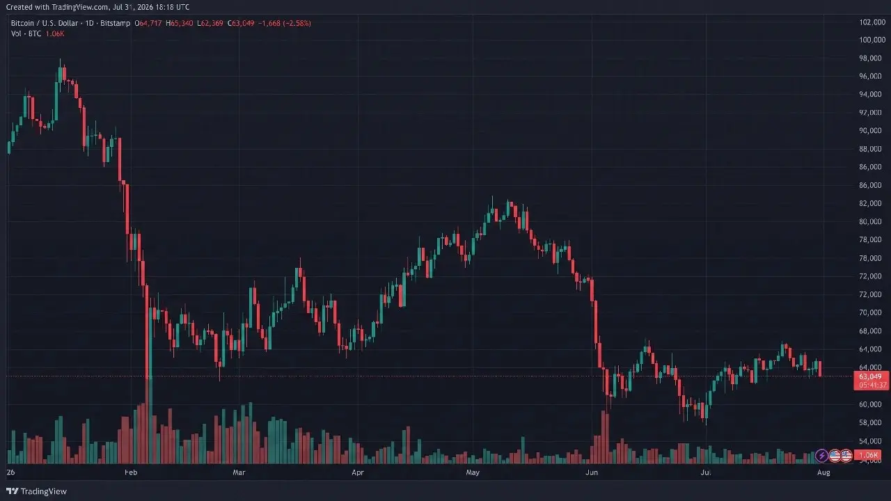 Bitcoin Drops $3K on July 31: Traders Lose $100M+ as CLARITY Act Delays and Fed Uncertainty Weigh on BTC